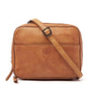 Camel Leather Diabetic Supplies Shoulder Bag - ALICE front view