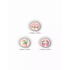 Three pink cupcake illustrations with floral decor for Dexcom G7 Stickers Valentine Edition 2025