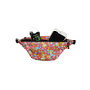 Pink Dia-Fanny Pack with colorful heart and rainbow pattern for diabetic supplies