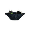 Black patterned Dia-Fanny Pack with geometric designs for diabetic supplies and essentials