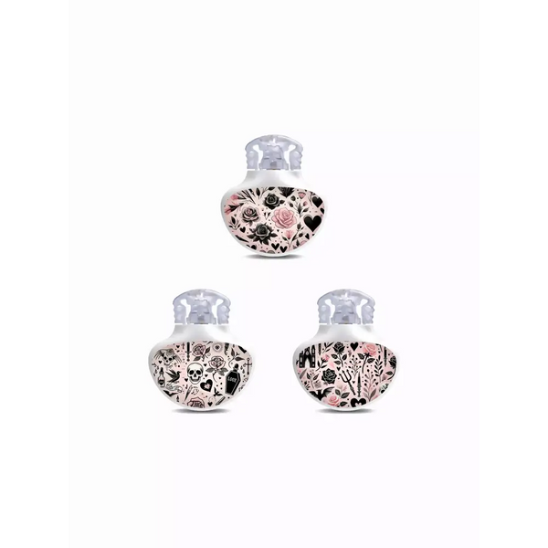 Valentine-themed Guardian Enlite Stickers with love, plant, and gothic designs for sensors, 2025 edition.