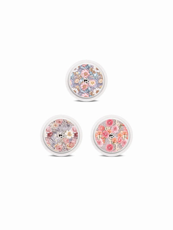 Freestyle Libre 2 Stickers Summer Edition featuring tropical and floral designs in a set of three.