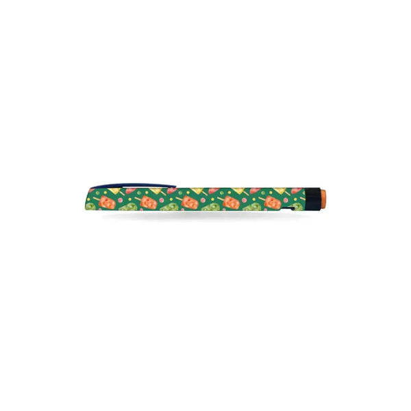 NovoRapid Flexpen insulin pen decorated with colorful kids series sticker featuring playful prints
