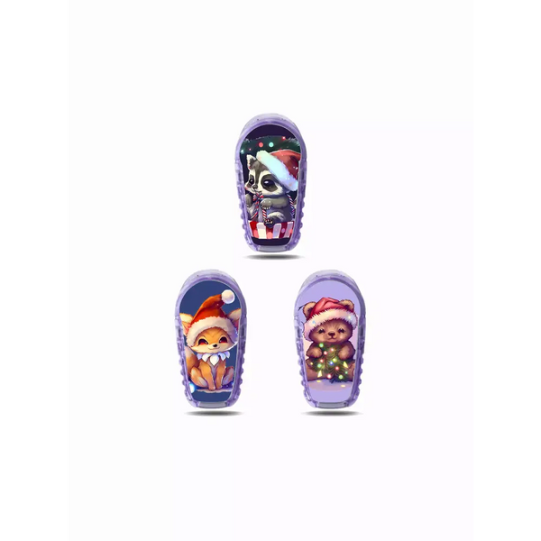 Christmas-themed Dexcom G6 sensor stickers in festive designs.