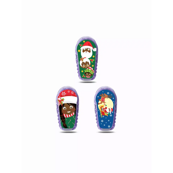 Dexcom G6 Christmas sensor stickers with festive designs for glucose monitors.