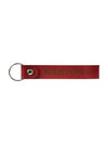 Diabetes T1 leather keychain in red with metal ring, Kaio-Key Hanger.