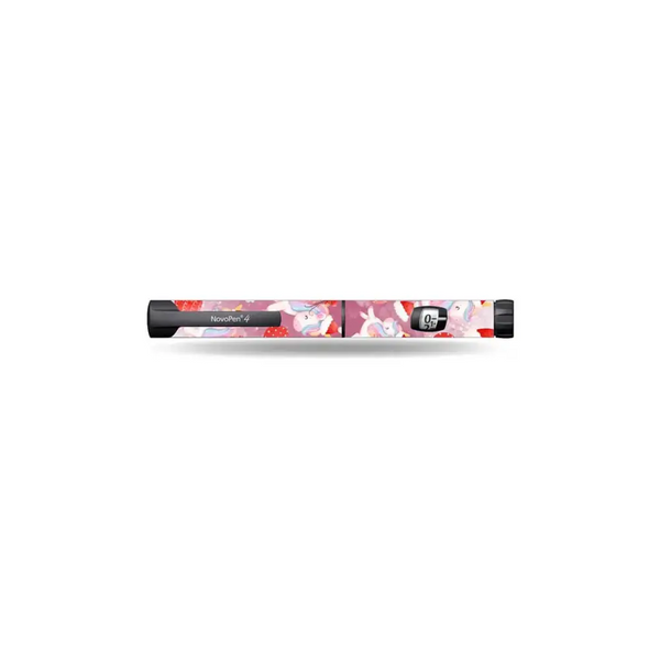 NovoPen Insulin Pen with Christmas Edition Vinyl Sticker, compatible with Echo, 4, and 5 models.