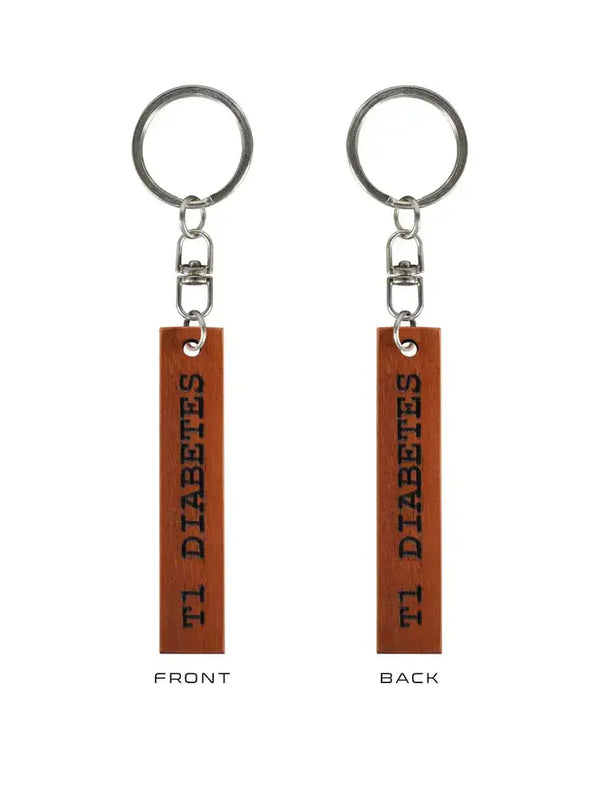 Llavero de madera "Diabetes T1" I>∧∨ - Kaio-Key Hanger