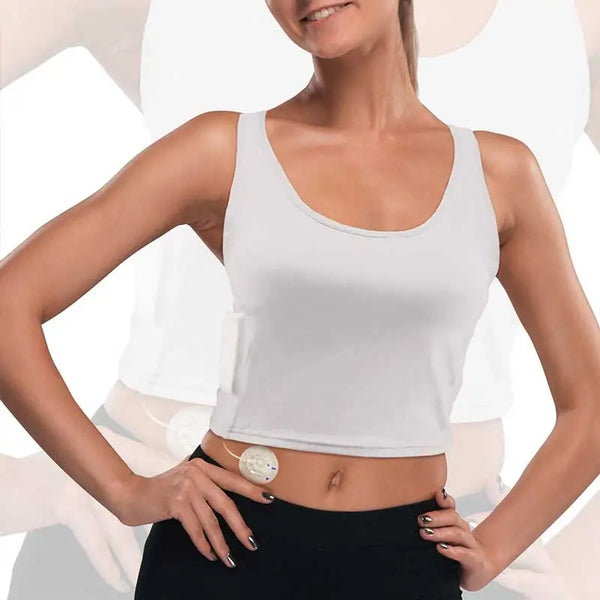 Top corto de mujer adaptado para bomba de insulina - Dia-Crop Top