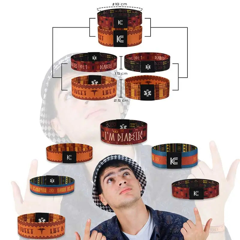Diabetes Awareness Wristbands for Adults - Kaio-Wristbands Imagen