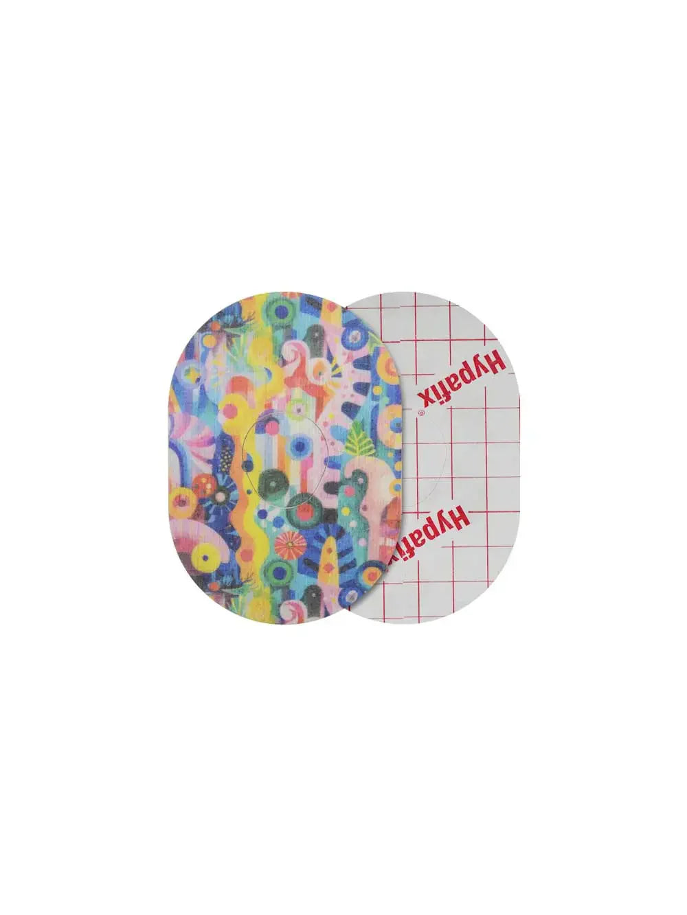Parche adhesivo para Dexcom G7, diseño Ethereal Bloom, anverso y reverso con protector