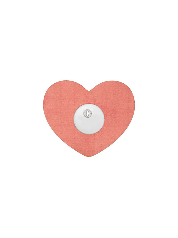 Heart-shaped kids adhesive patch for FreeStyle Libre 3 sensor (6.9 × 5.8 cm)