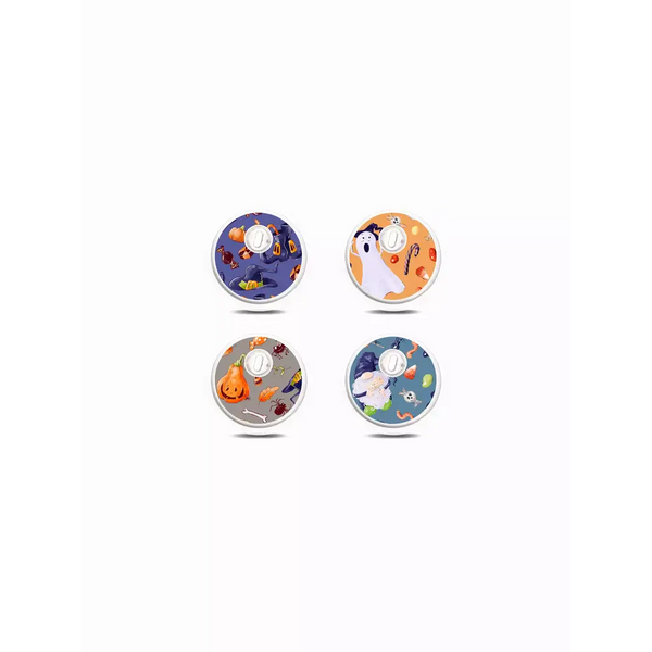 Halloween-themed Freestyle Libre 3 sensor stickers with festive designs.