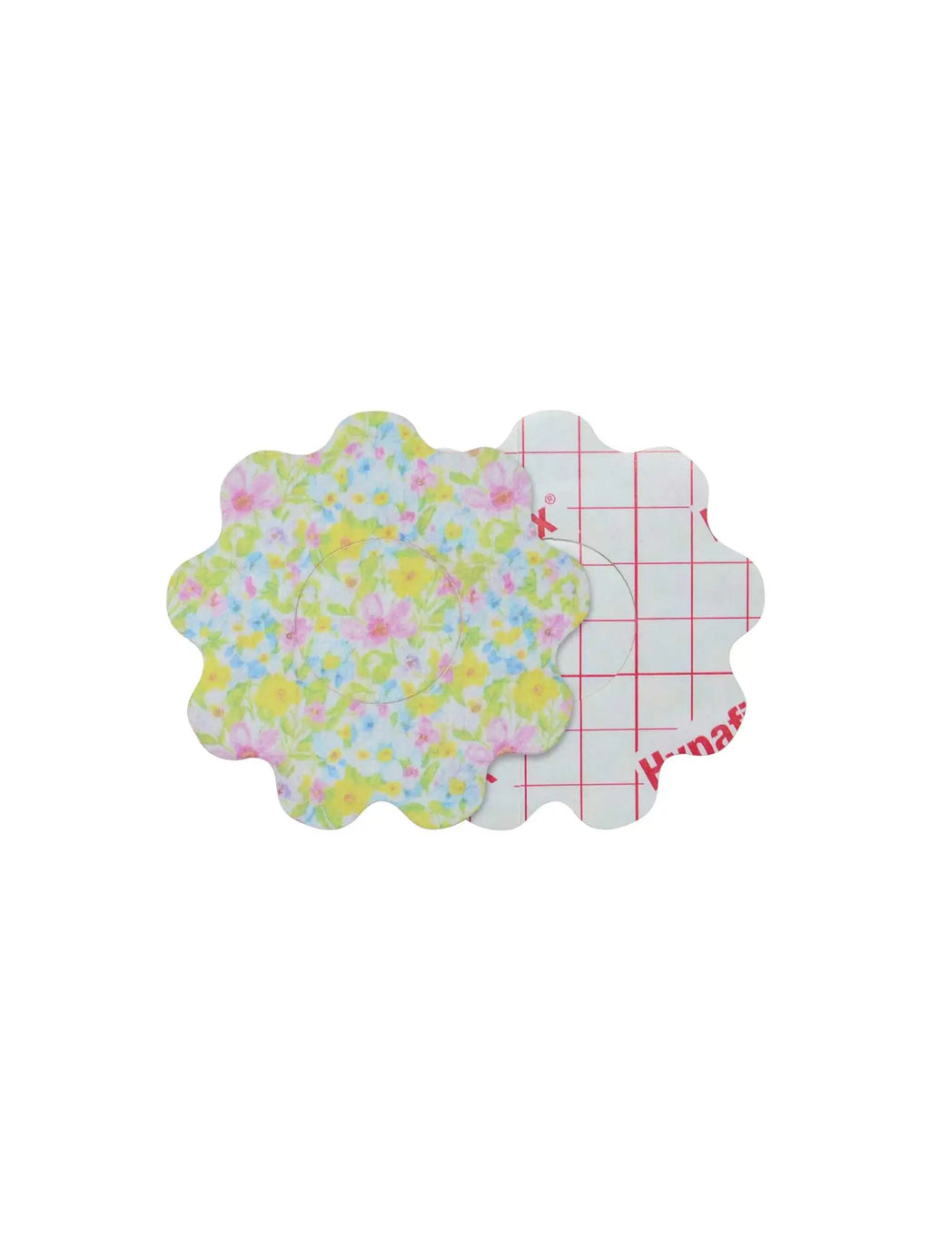 Parche adhesivo infantil para FreeStyle Libre 2, forma de flor, anverso y reverso con protector