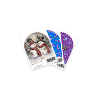 Christmas edition Omnipod POD stickers featuring festive snowman and holiday designs.