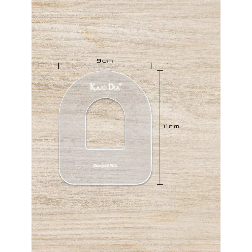 Insulin patch pump template with measurements for Kaio-Patch, ideal for Glucomen Day Pump and Omnipod POD.