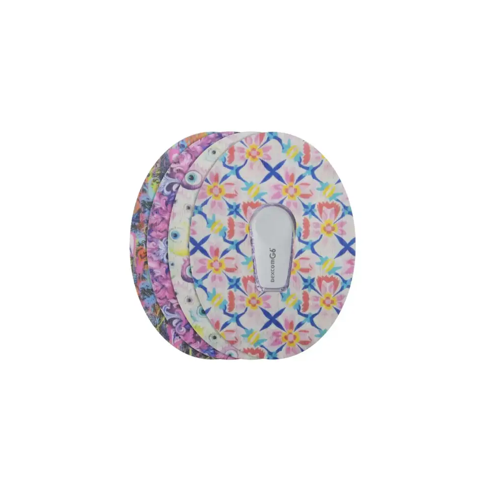 Parches adhesivos para Dexcom G6, serie Spring, 4 diseños apilados