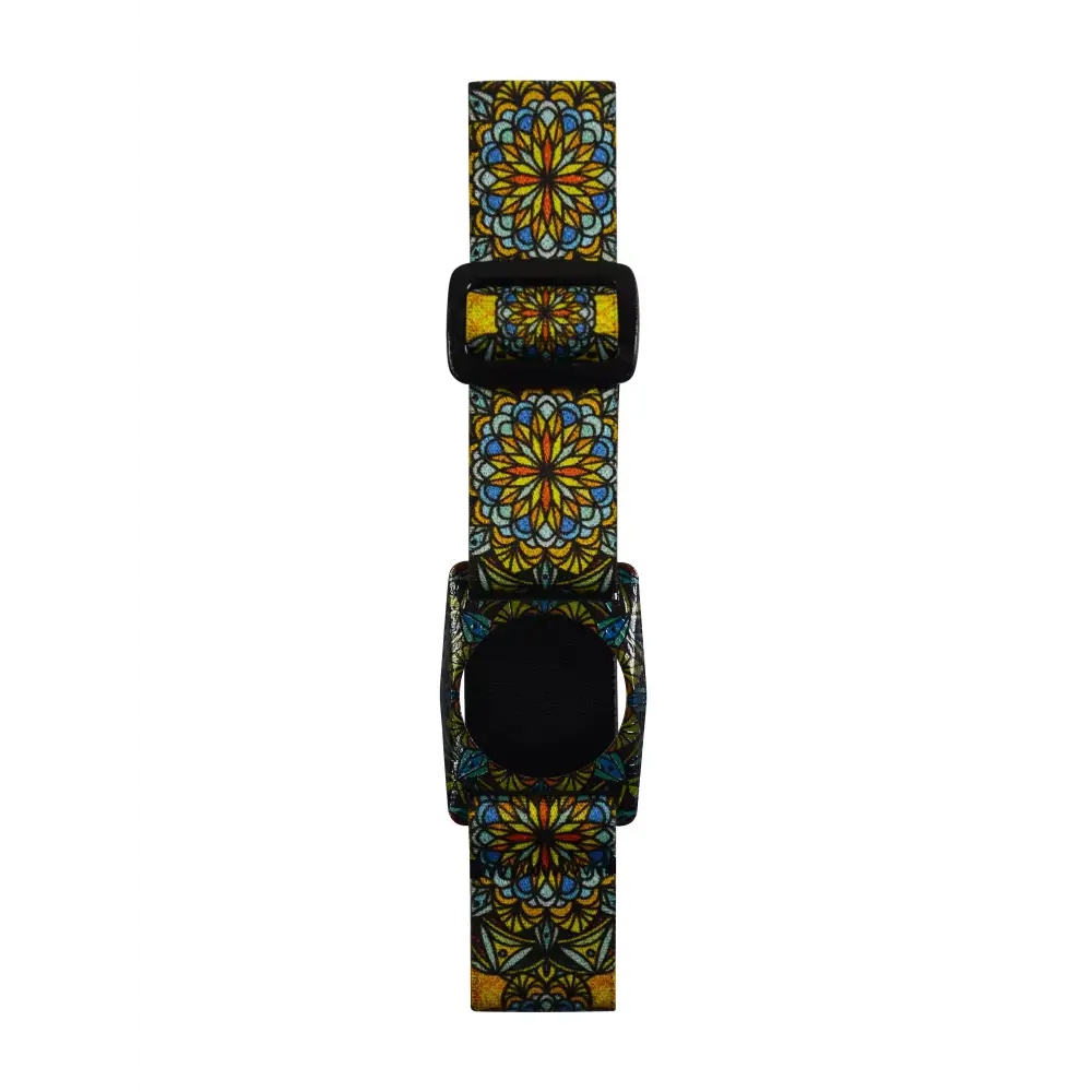 Decorative yellow and blue floral mandala watch band for Freestyle Libre Dia-Style Limited Edition