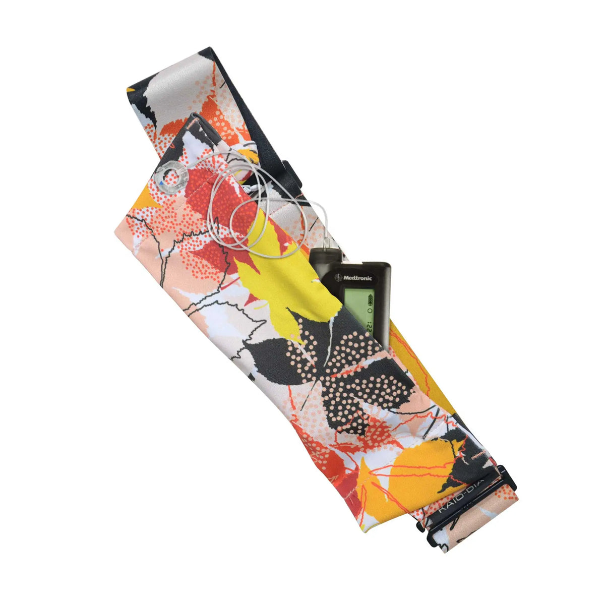 Adjustable insulin pump belt bright floral prints comfortable medical belt for daily wear and active lifestyle