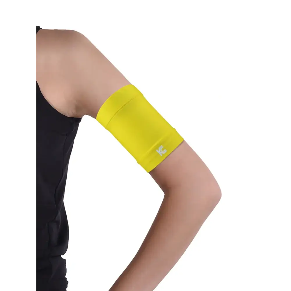 glucose sensor protective armband yellow color adjustable band for securing CGM sensors during daily activity