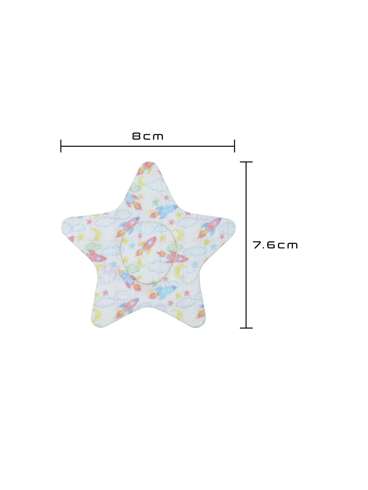 Parche adhesivo infantil para Dexcom G7, forma de estrella, medidas 8,0 x 7,6 cm