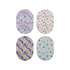 Dexcom G7 sensor patches in vibrant spring designs for secure and comfortable adhesion.