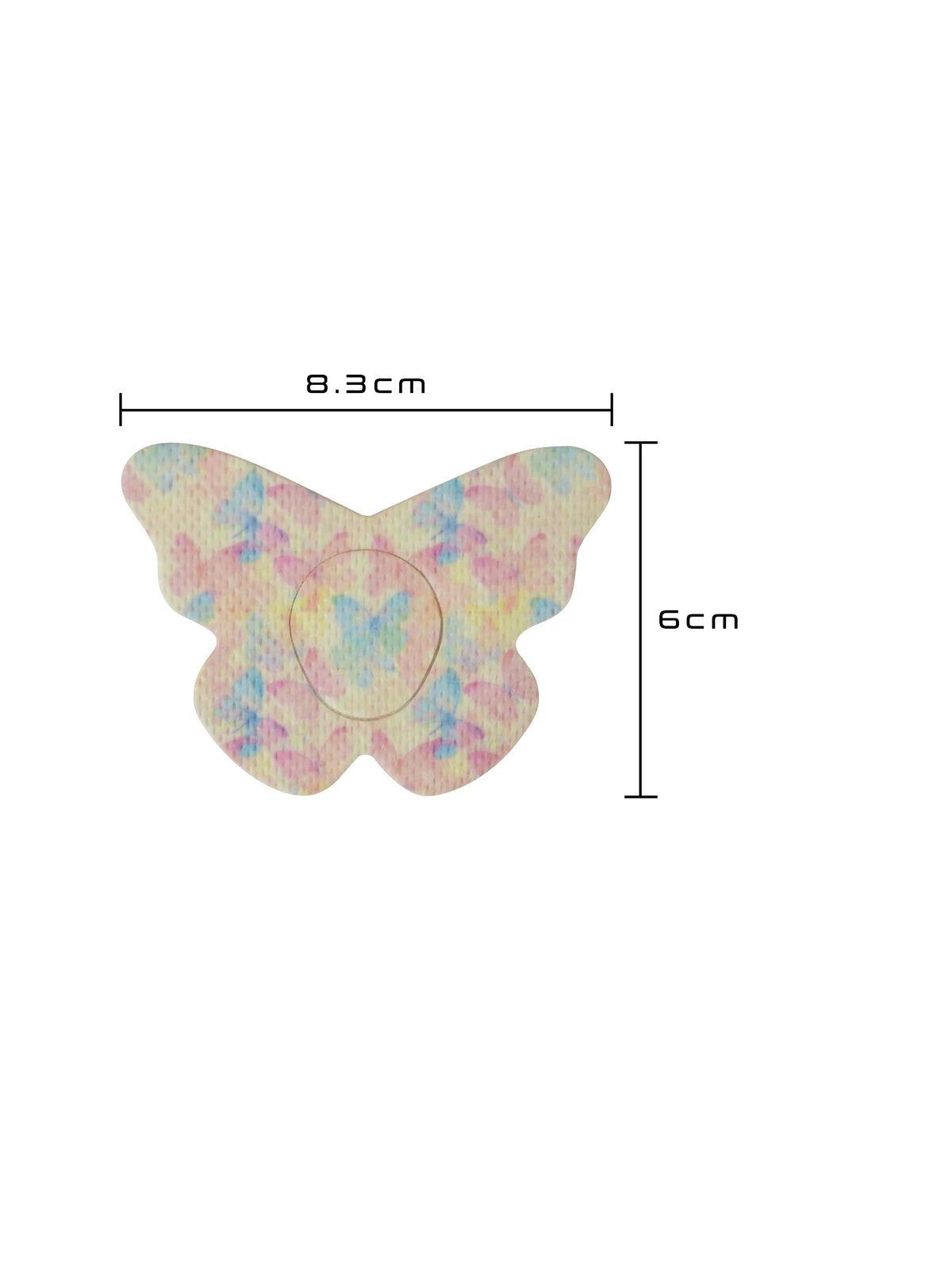Parche adhesivo para Dexcom G7, forma de mariposa, medidas 8,3 x 6 cm