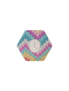 Dexcom G7 hexagonal shape patch in Mosaic Drift design, breathable adhesive overpatch to help support sensor wear