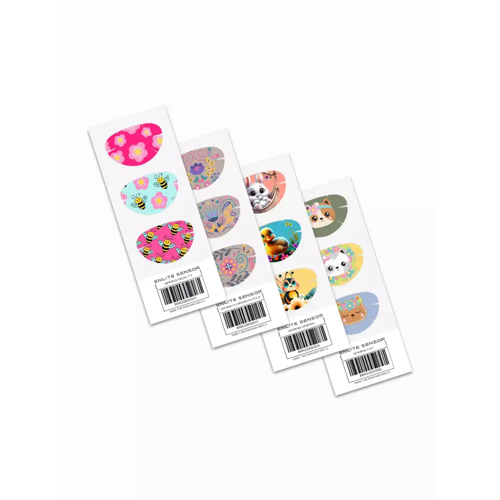 Guardian Enlite Sensor Stickers - Spring Edition 2024 pack with colorful designs.
