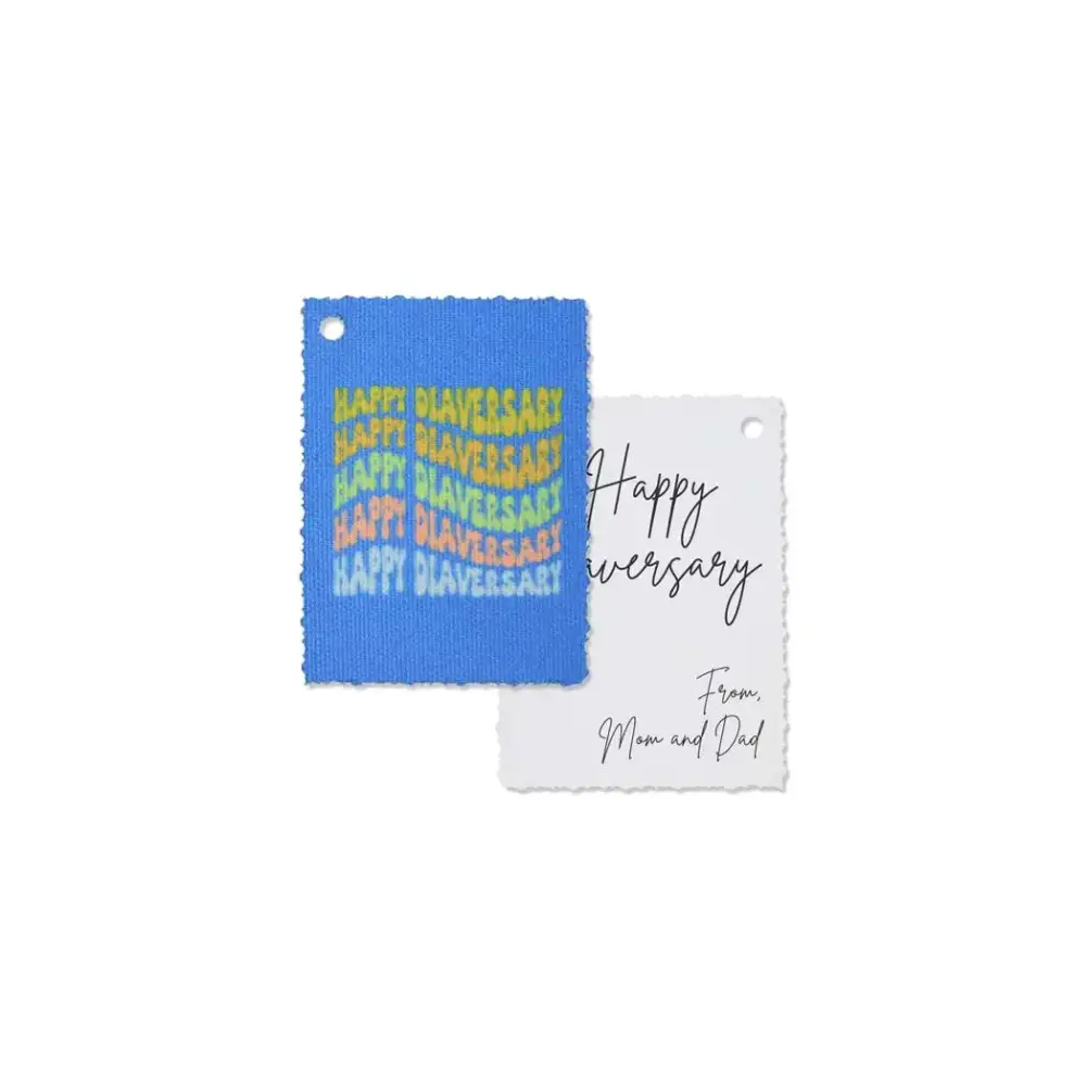 Inspiring Diaversary gift tags with vibrant canvas design and personalized message space.