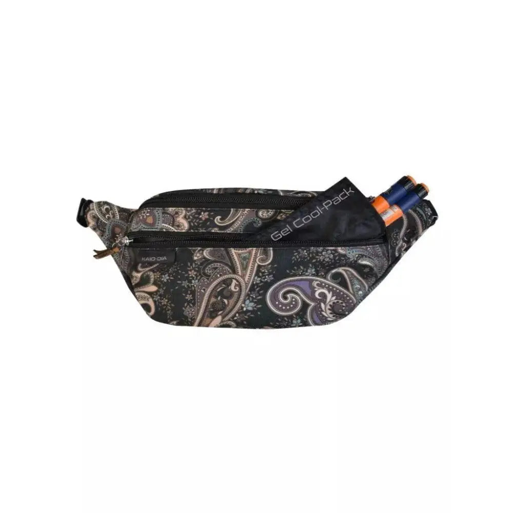 Fanny pack with cooling system for insulin, paisley design, Dia-Go Easy ADULTS.
