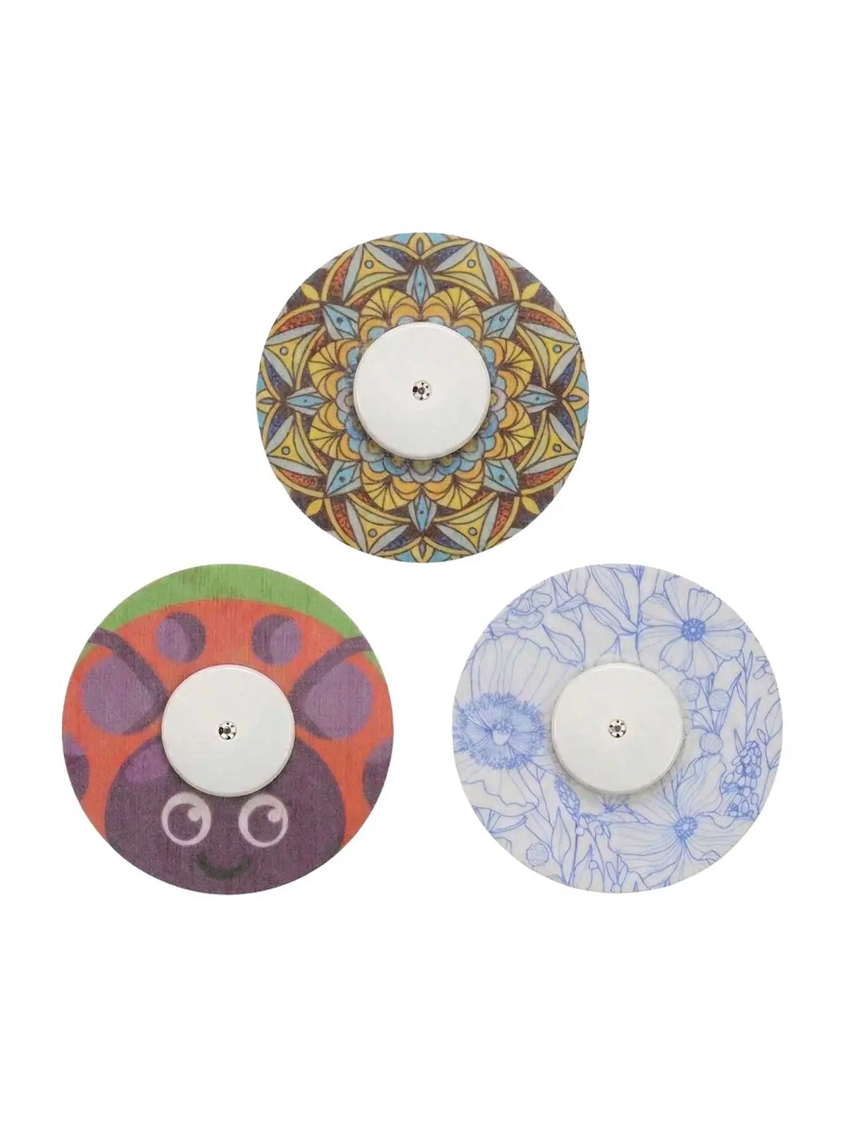 Parches adhesivos para FreeStyle Libre 2, set Color Mix de 3 parches con piezas centrales decorativas