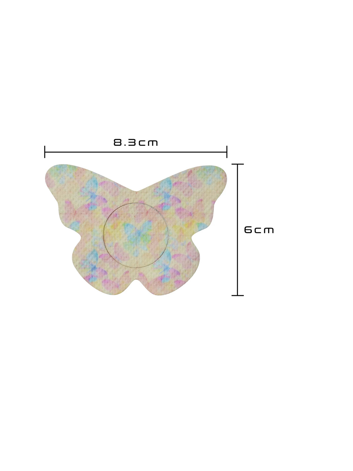 Parche adhesivo para FreeStyle Libre 2, forma de mariposa, medidas 8,3 x 6 cm