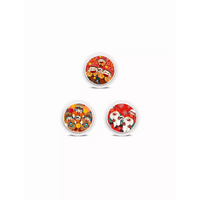 Three circular decorative plates with floral designs for Freestyle Libre stickers - Christmas