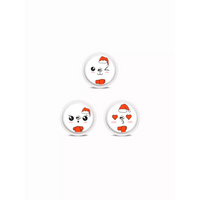 Three circular Freestyle Libre stickers - Christmas featuring cute snowman faces in Santa hats