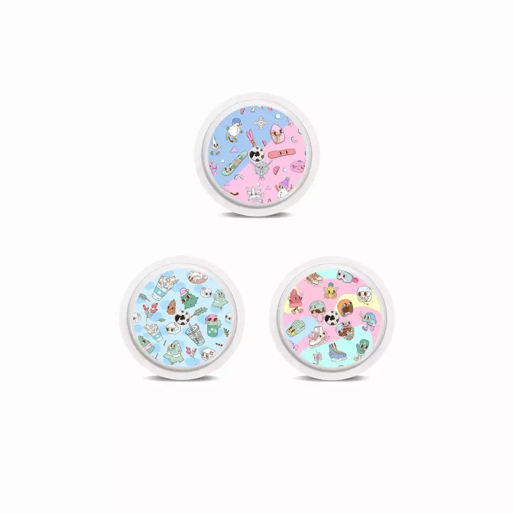 Freestyle Libre 2 Winter Edition sensor stickers with elegant winter designs, featuring durable, high-grade materials.