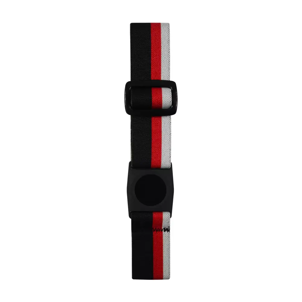 Freestyle Libre 3 Arm Band adjustable elastic strap in black, red, and white for secure sensor fit