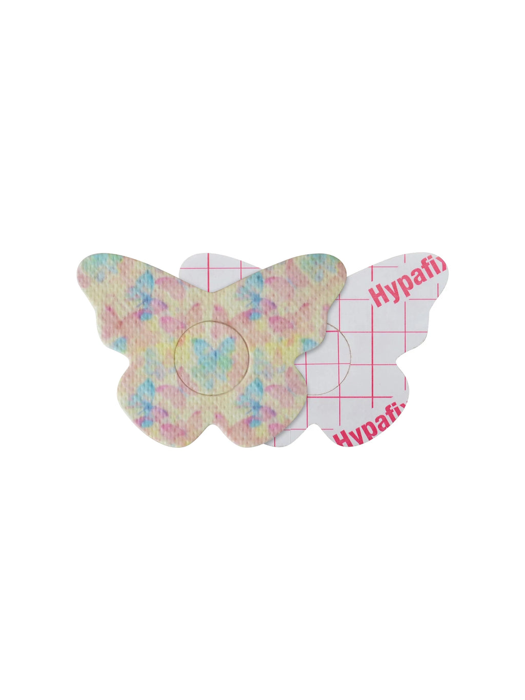Parche adhesivo para FreeStyle Libre 3, forma de mariposa, anverso y reverso con protector