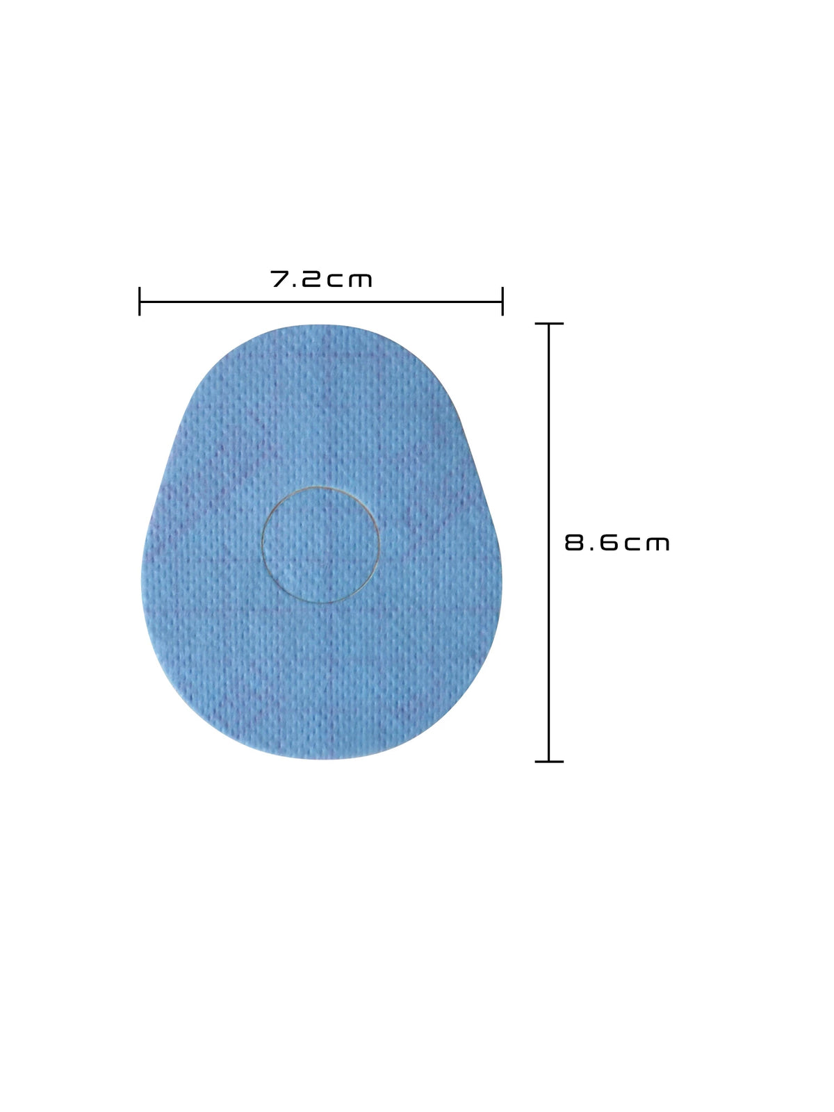 Parche adhesivo para FreeStyle Libre 3, forma de gota, medidas 7,2 x 8,6 cm