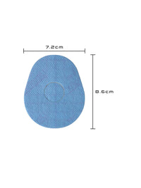 Parche adhesivo para FreeStyle Libre 3, forma de gota, medidas 7,2 x 8,6 cm