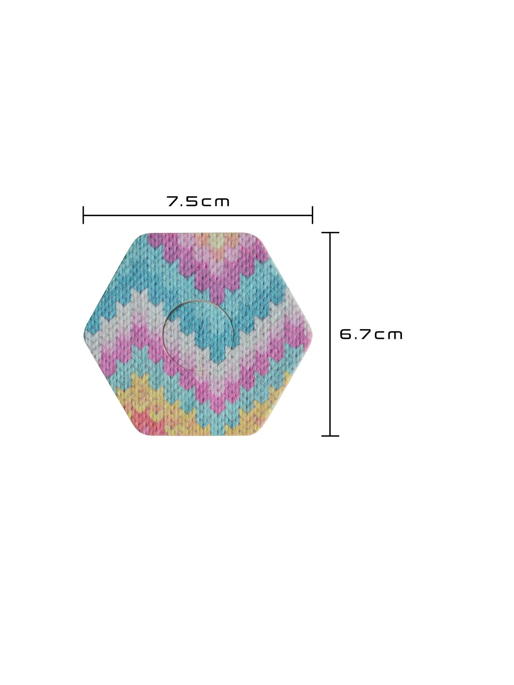 Parche adhesivo para FreeStyle Libre 3, forma de hexagonal, medidas 7,5 x 6,7 cm