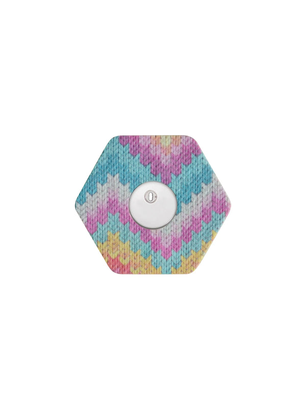 Parche adhesivo para FreeStyle Libre 3, forma de hexagonal, diseño Mosaic Drift