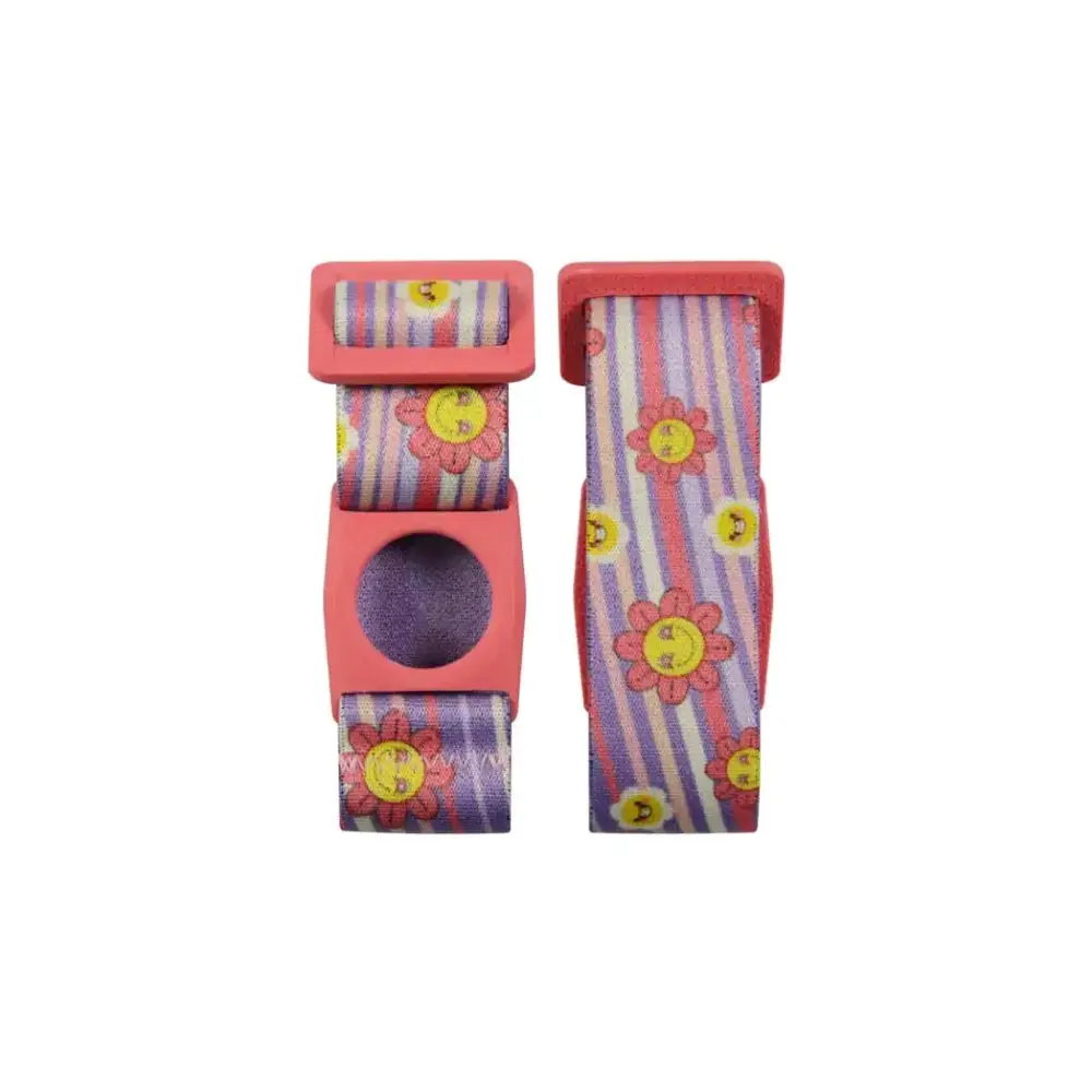 Colorful children’s armband for Freestyle Libre 3 sensor with floral patterns.