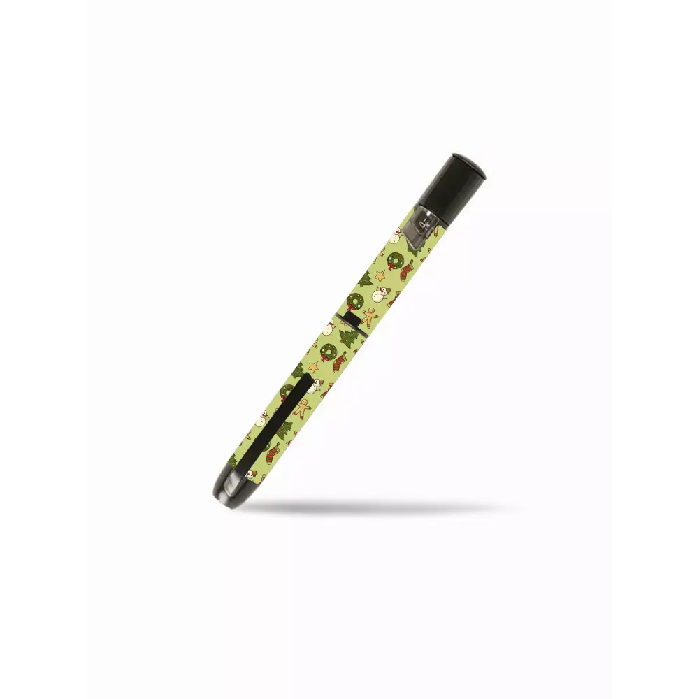 Pen with green floral design, perfect for spreading Christmas cheer on holiday-themed stickers