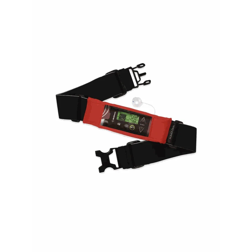 Insulin pump belt Dia-Waist Belt with transparent window for easy monitoring.