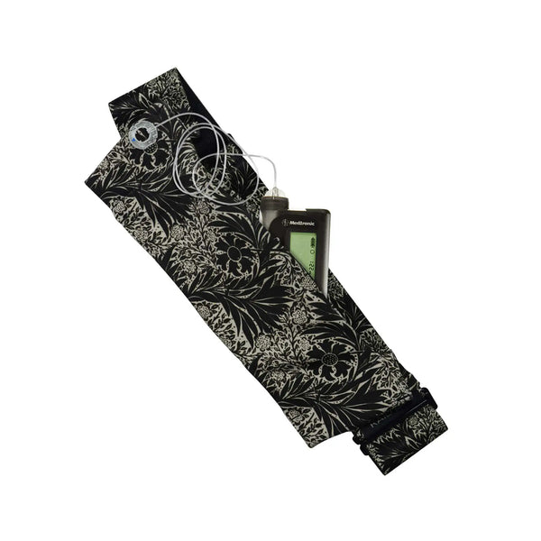 Cinturón ajustable para bomba de insulina con gancho en G – Colección Midnight