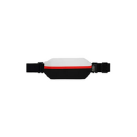 Sleek Dia-Body Pouch for insulin pumps with white top, black body, and red stripe