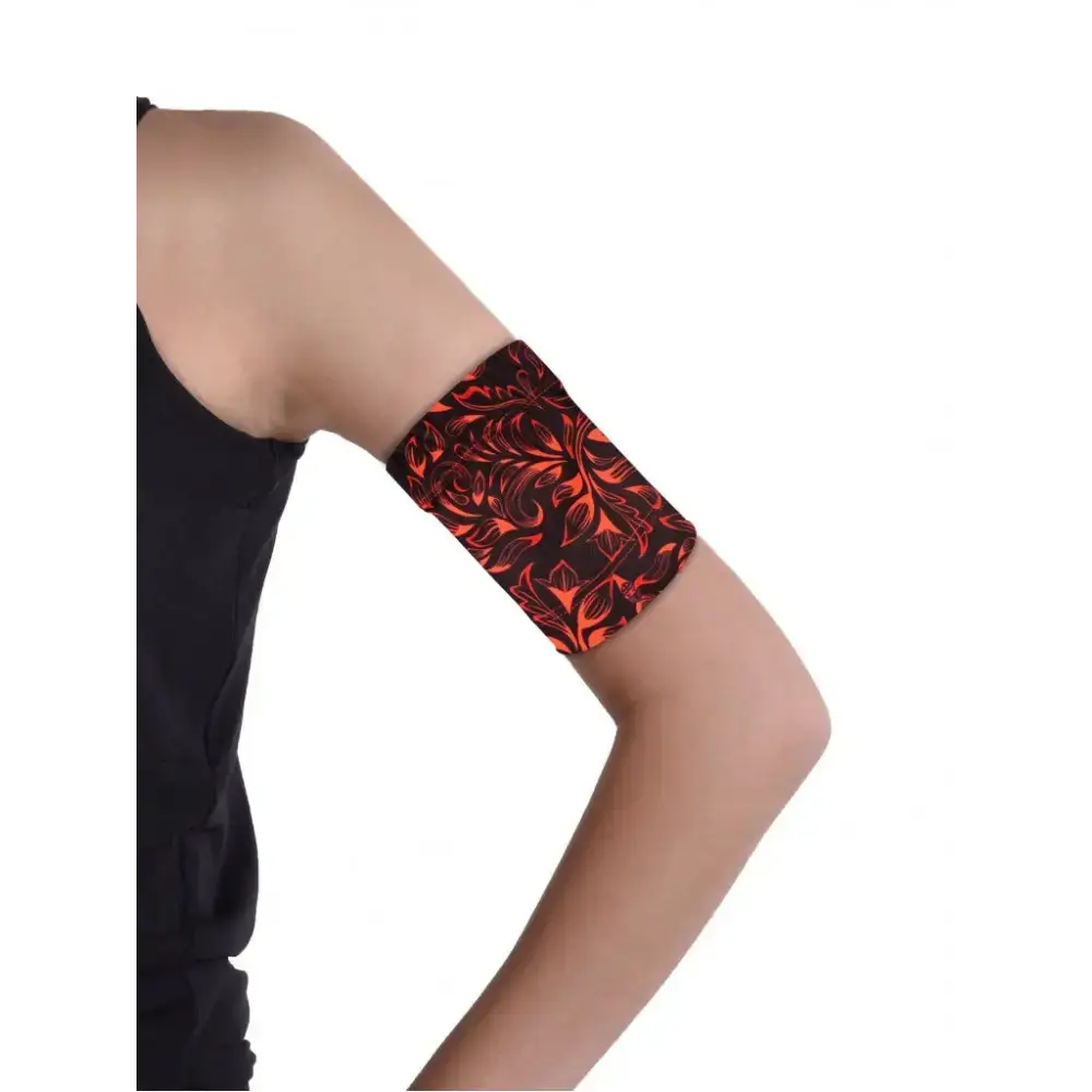 Blood Glucose Sensor Armband in Fauna and Flora design on arm.