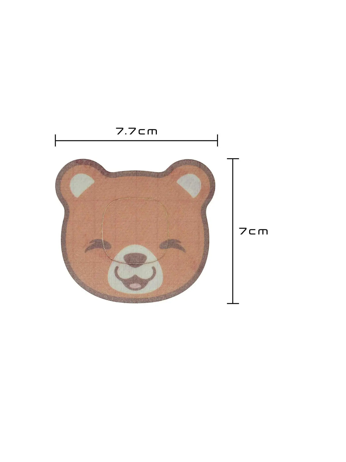 Parche adhesivo infantil para Simplera Sync, forma de oso, medidas 7,7 x 7 cm