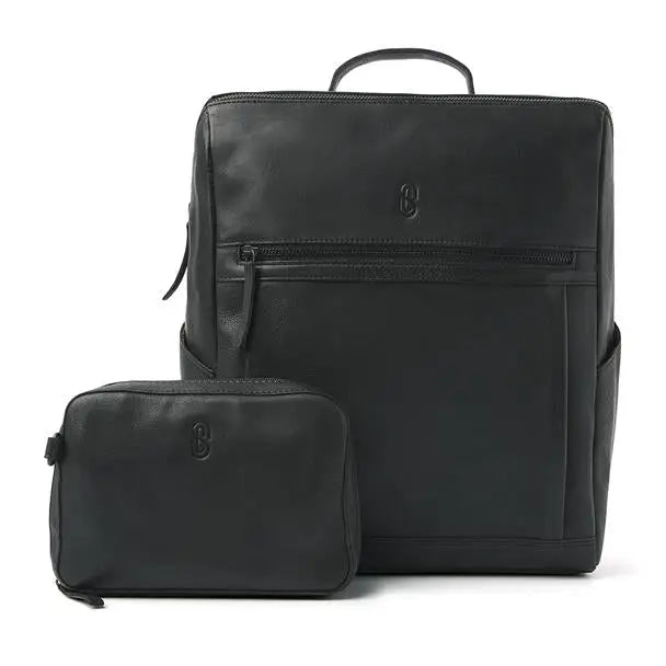 Leather diabetes backpack by Sweet Collections in black, featuring practical storage for diabetes essentials.